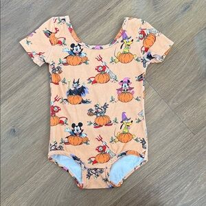 Wild Rich Kids Leotard with sleeves. Disney Halloween. Gymnastics dance pumpkin